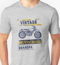 Vintage Motocross Grandpa Motorcycle Graphic Design Slim Fit T-Shirt