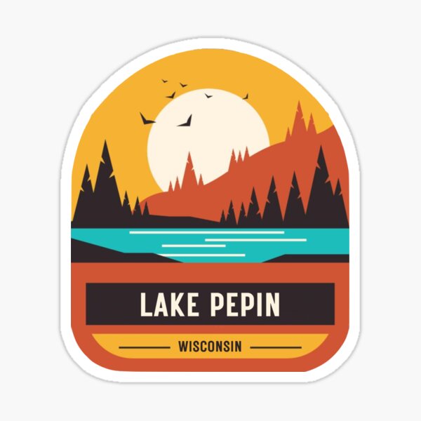 "Lake Pepin Wisconsin Retro Logo" Sticker for Sale by salsalis Redbubble