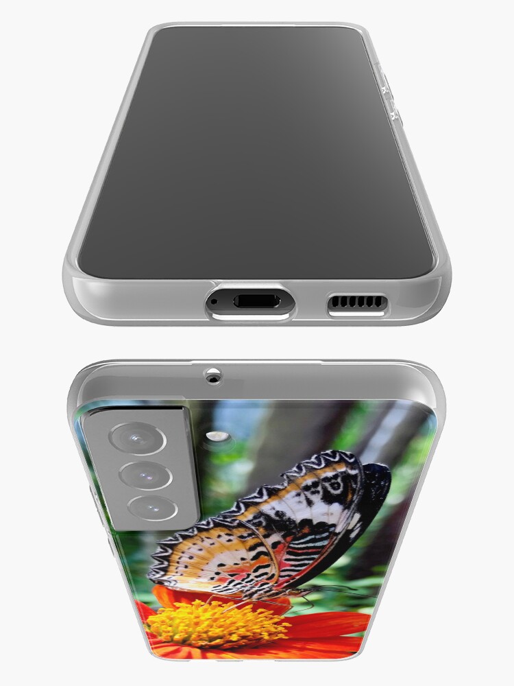Thumbnail 3 of 4, Samsung Galaxy Phone Case, Orange Butterfly on a Flower designed and sold by Dan Zetterström.