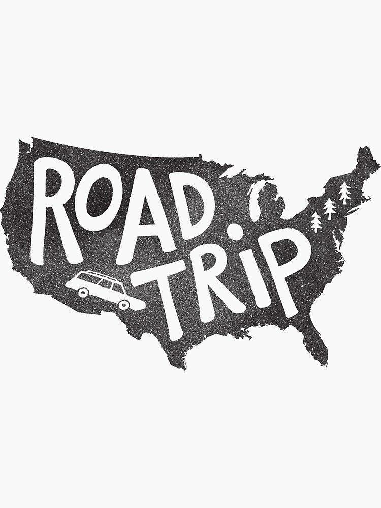 Thumbnail 3 of 3, Sticker, Road Trip USA - blue designed and sold by cabinsupplyco.