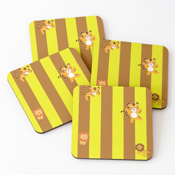 Item preview, set of stripe yellow/brown lion designed and sold by Beauttiq496.