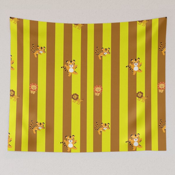 Item preview, set of stripe yellow/brown lion designed and sold by Beauttiq496.