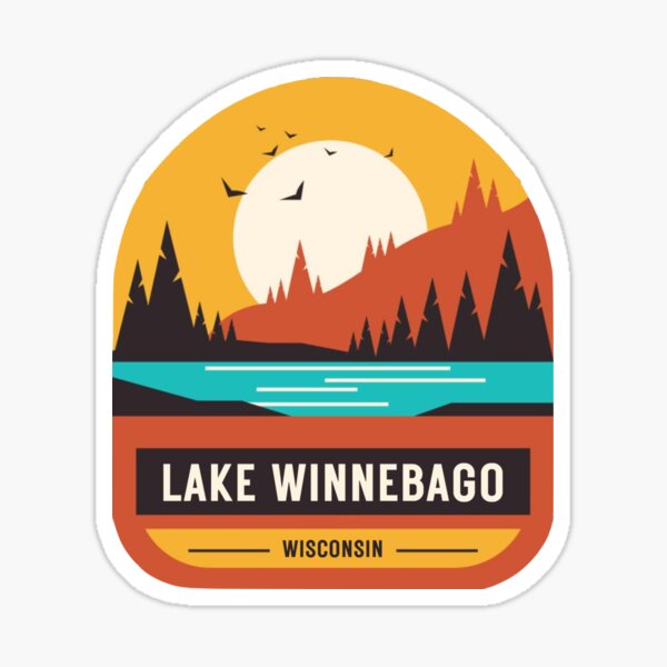 "Lake Winnebago Wisconsin Retro Logo" Sticker for Sale by salsalis