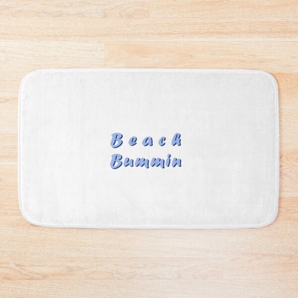 Cute Aesthetic Blue Beach Bummin Design Bath Mat