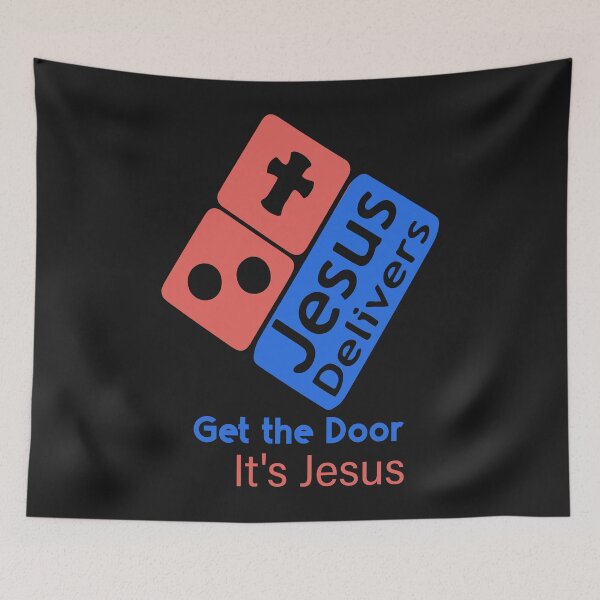 Item preview, Jesus Delivers Get The Door It's Jesus designed and sold by Makebashington.