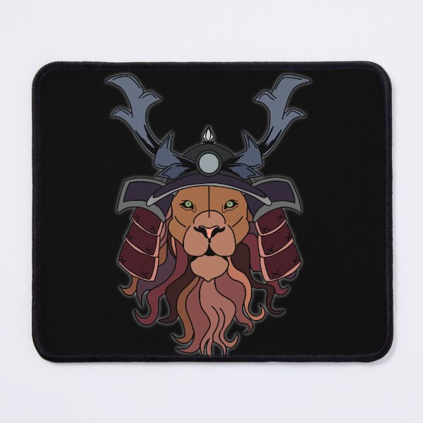 Item preview, Samurai Lion Warrior with Helmet Strong Animal Strength designed and sold by Cedarrue.