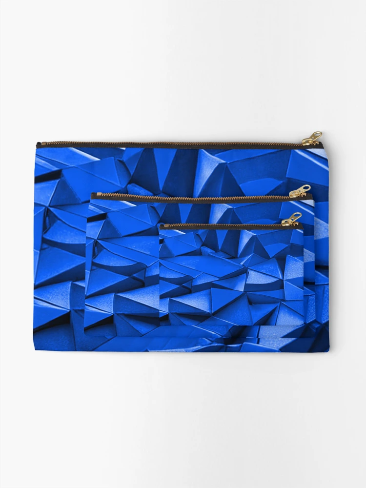 Thumbnail 2 of 4, Zipper Pouch, Blue Triangle Rumble designed and sold by TiltedCode.