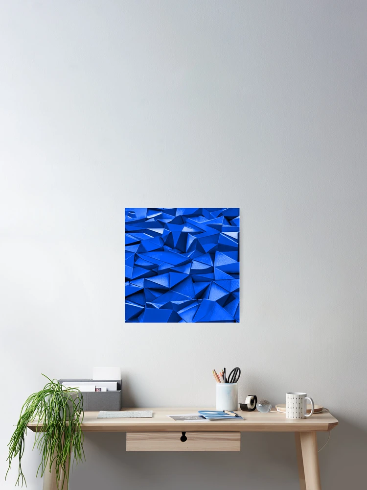 Thumbnail 2 of 3, Poster, Blue Triangle Rumble designed and sold by TiltedCode.