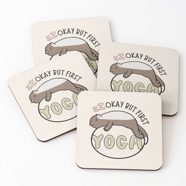 Item preview, Okay But First Yoga - Cat Lovers designed and sold by ViewerEqualsPhoton.