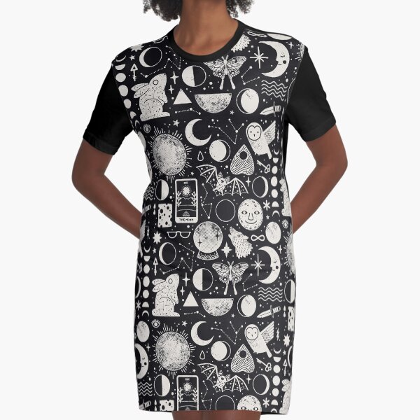 Lunar Pattern: Eclipse Graphic T-Shirt Dress