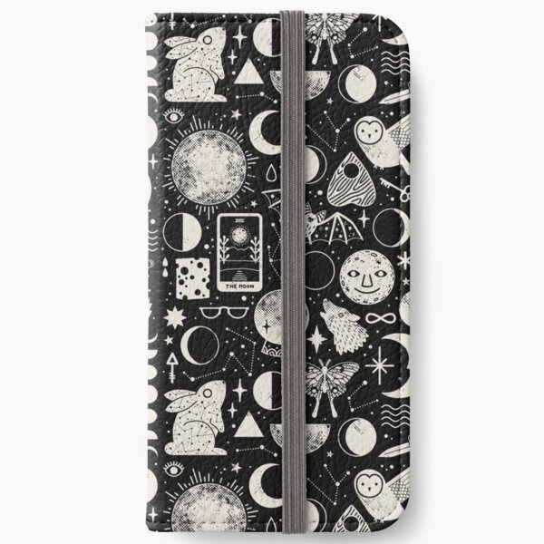 Motif lunaire: Eclipse Étui portefeuille iPhone