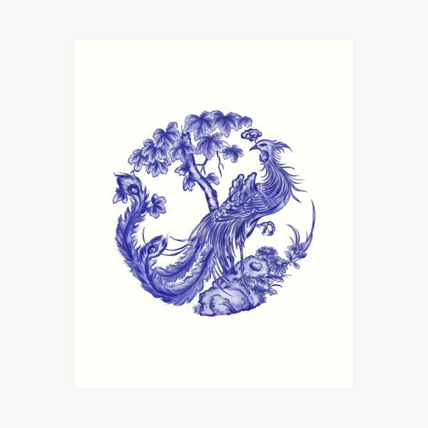 Vista previa del artículo con la obra «Phenix azul chino», diseñado y vendido por letsgow8th.