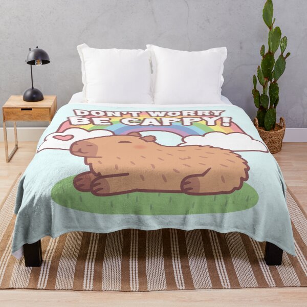 Item preview, Cute Capybara And Rainbow, Don't Worry Be Cappy designed and sold by rustydoodle.