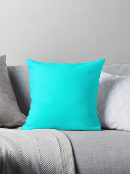 Item preview, PLAIN SOLID ELECTRIC CYAN TURQUOISE -OVER 100 TURQUOISE AND CYAN AND AQUA SHADES AVAILABLE ON OZCUSHIONS designed and sold by ozcushions.