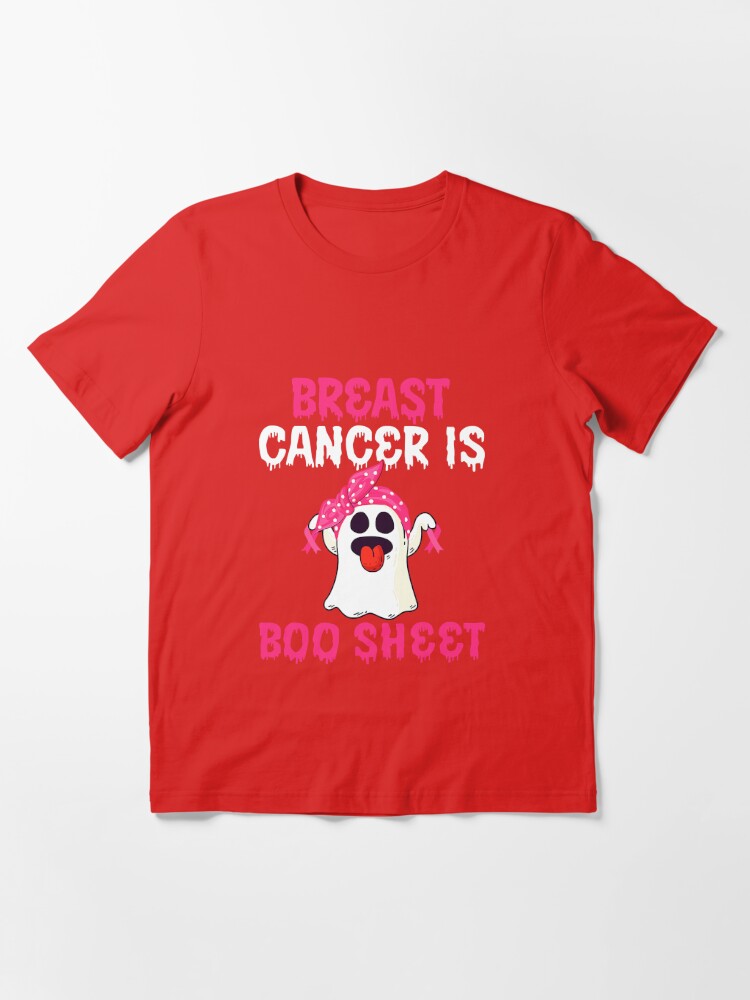 Halloween Ghost Shirt Breast Cancer Awareness Shirts Cute With Pink Ribbon  Tee Classic Unisex - TeebyHumans
