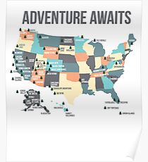 National Parks - Lists all 59 National Parks Poster