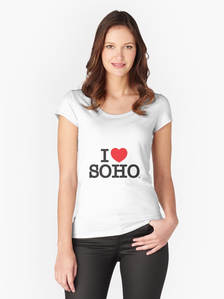 Thumbnail 1 of 3, Fitted Scoop T-Shirt, I Love Soho Official Merchandise @ilovesoholondon designed and sold by ilovesoho.