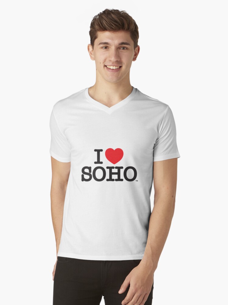 Thumbnail 1 of 3, V-Neck T-Shirt, I Love Soho Official Merchandise @ilovesoholondon designed and sold by ilovesoho.
