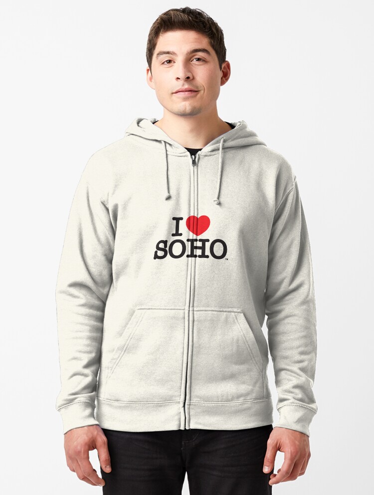 Zipped Hoodie, I Love Soho Official Merchandise @ilovesoholondon designed and sold by ilovesoho