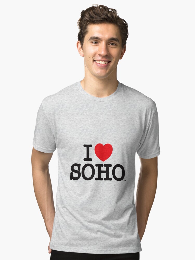 Tri-blend T-Shirt, I Love Soho Official Merchandise @ilovesoholondon designed and sold by ilovesoho