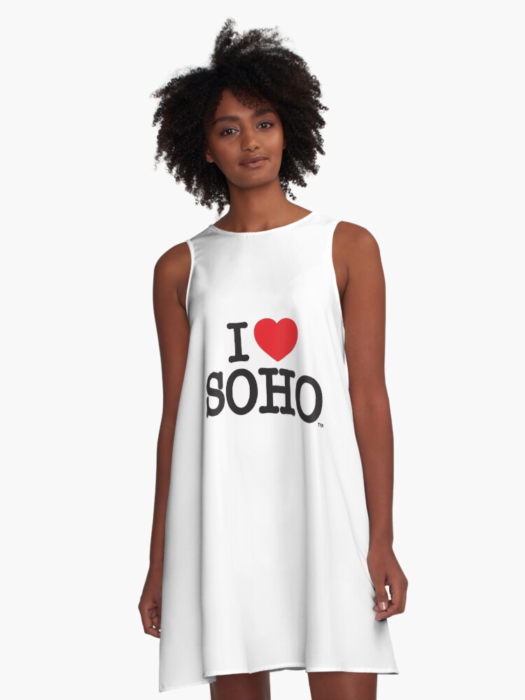 Thumbnail 1 of 4, A-Line Dress, I Love Soho Official Merchandise @ilovesoholondon designed and sold by ilovesoho.