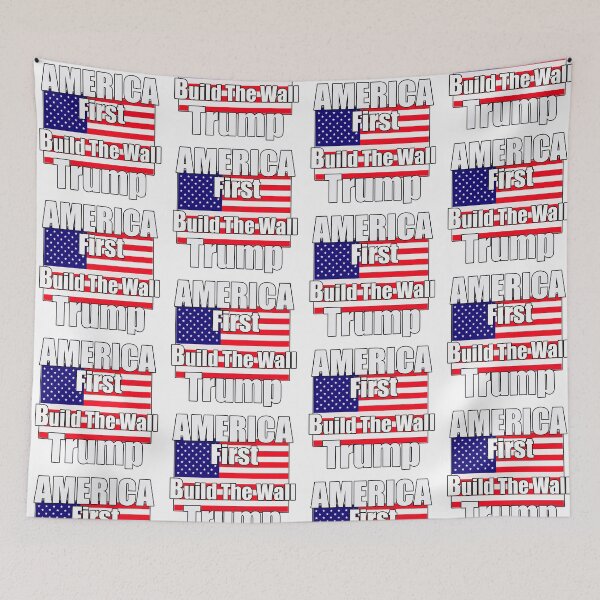 Item preview, America first build the wall trump designed and sold by Saltypro.