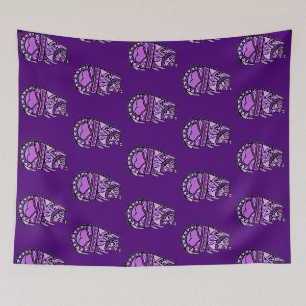 Item preview, Purple Awareness Ribbon Hedgehog Mandala  designed and sold by CaitlynConnor.