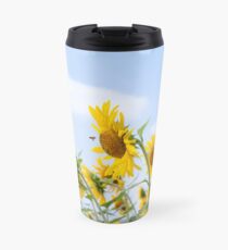 Taza de viaje Summer sunflowers fiel landscape