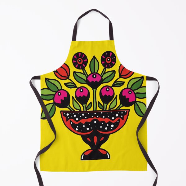 Item preview, Red and Pink Still Life with Yellow Background designed and sold by MausieDesigns.