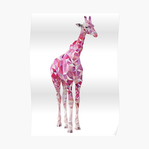 Modern Geometric Giraffe, Fuchsia and Light Pink T-Shirt, Zazzle