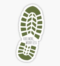 Green Hike More, Sorgen weniger Boot Print Sticker