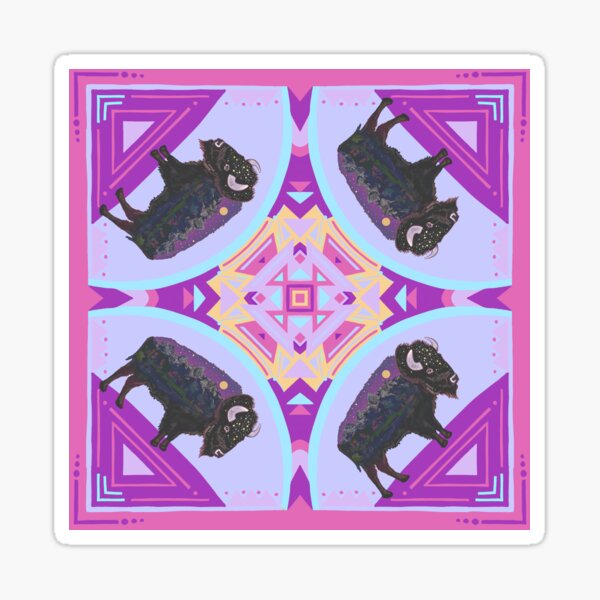 Yellowstone American Buffalo Bandana Design Purple Sticker