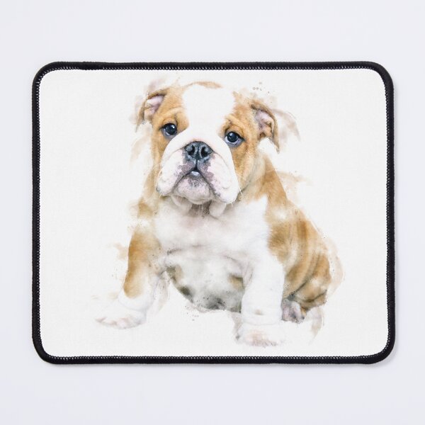 Item preview, English Bulldog Puppy Watercolour Artwork designed and sold by Typeglyphs.