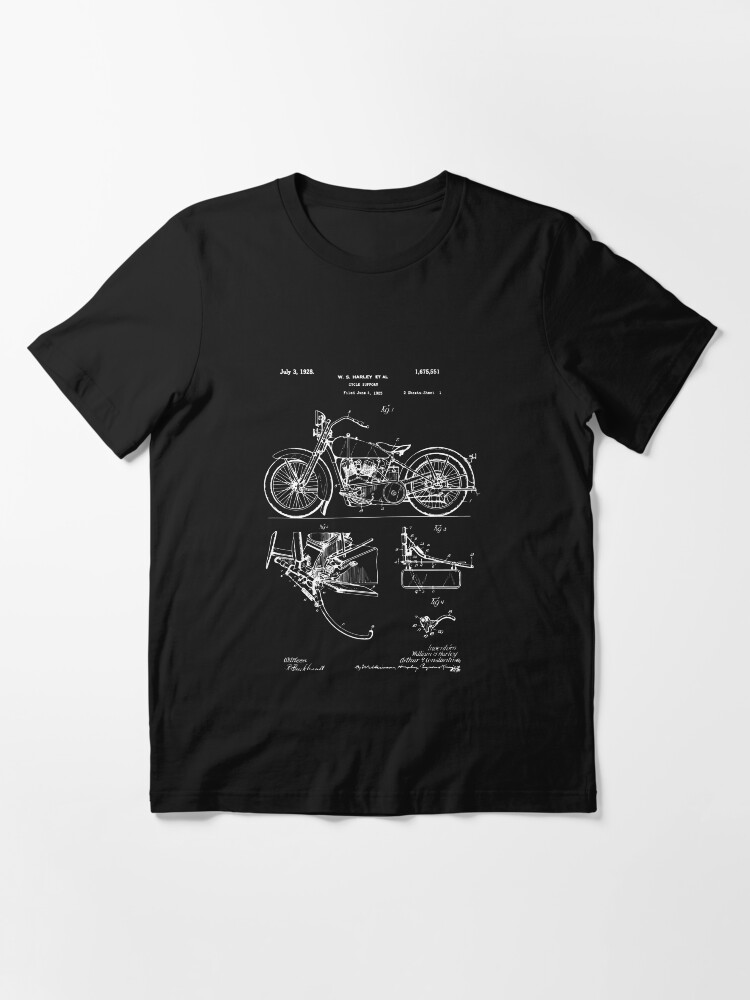 Alternate view of Harley Davidson Model JD Patent Poster, Motorcycle Print, Harley Davidson Poster, Motorcycle Art, Blueprint Essential T-Shirt