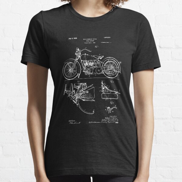 Harley Davidson Model JD Patent Poster, Motorcycle Print, Harley Davidson Poster, Motorcycle Art, Blueprint Essential T-Shirt