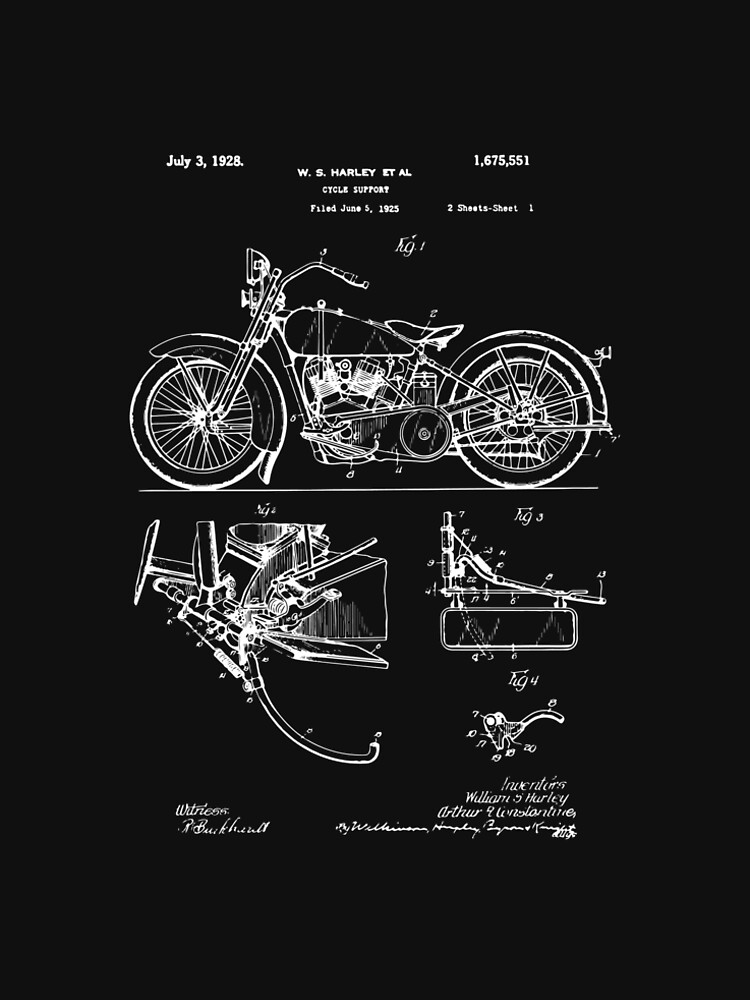 Harley Davidson Model JD Patent Poster, Motorcycle Print, Harley Davidson Poster, Motorcycle Art, Blueprint by Goshadron