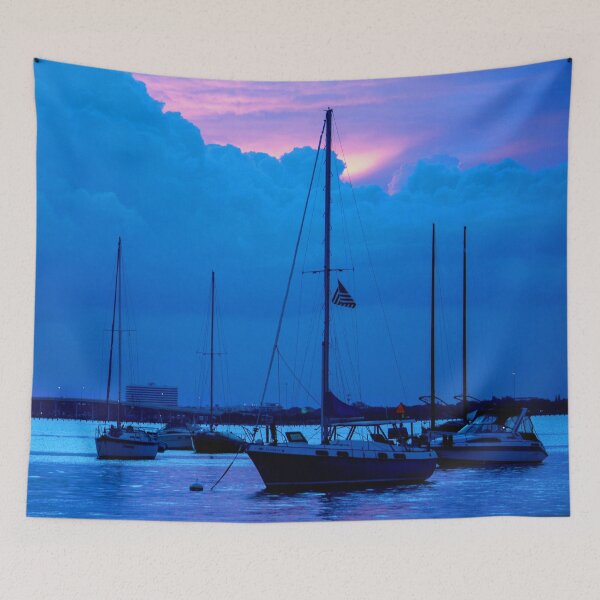 Item preview, MARITIME #26 - Anchored Sailboats Awaiting Approaching Storm Clouds designed and sold by DEL-Productions.