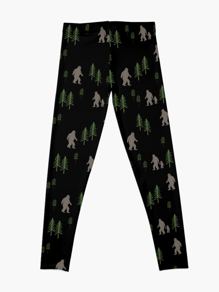 Alternate view of Sasquatch bigfoot pattern forest animal creature mythical beast Leggings