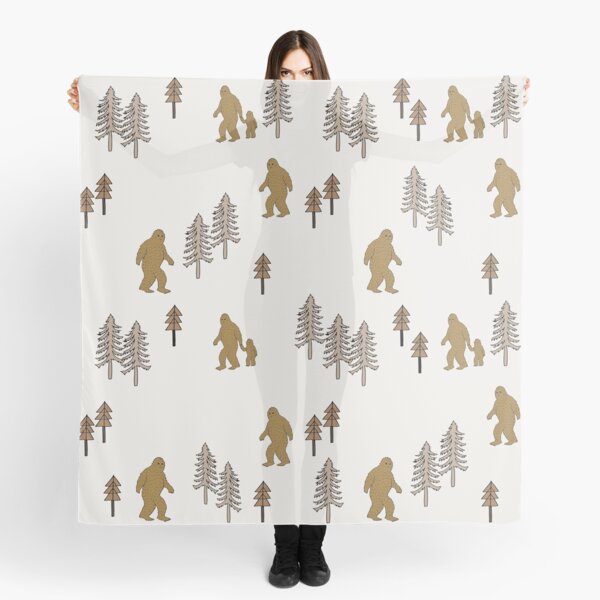 Sasquatch bigfoot pattern forest animal creature mythical beast Scarf