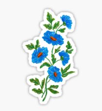 Blue watercolor wild flowers Sticker