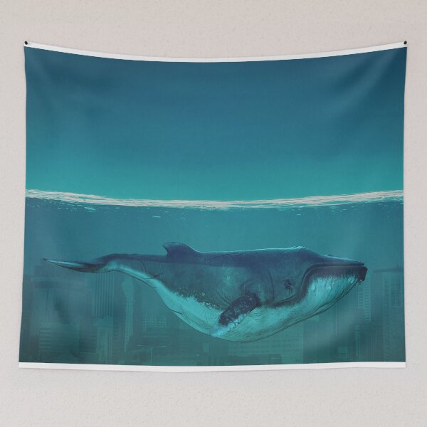 Item preview, Whale Swimming Through Flooded City designed and sold by Williamdripfoe.