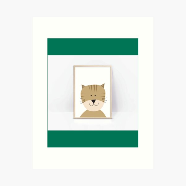 Cute tiger print, digital wild animal instant download printable, jungle year. Art Print