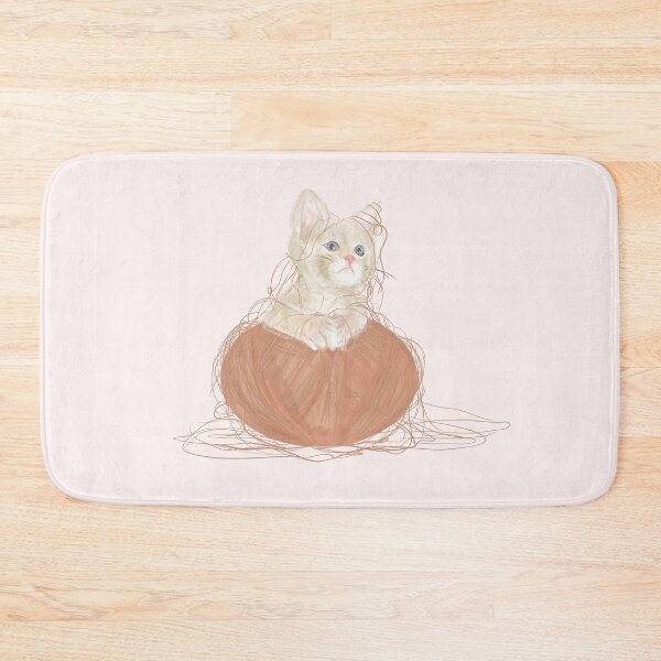 Item preview, Tangled kitten playing with a ball of yarn designed and sold by Mariel Angel GJ.