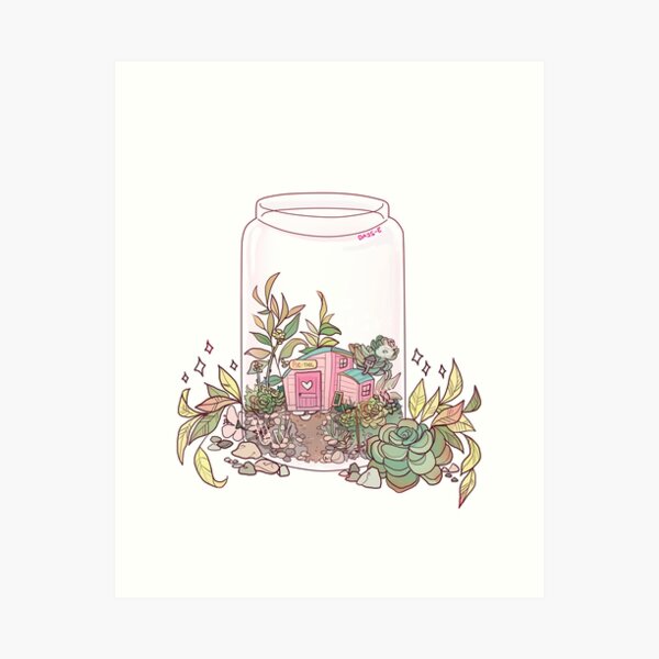 Re-tail Terrarium Sticker Art Print