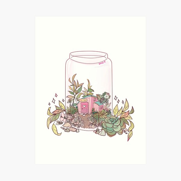 Re-tail Terrarium Sticker Art Print