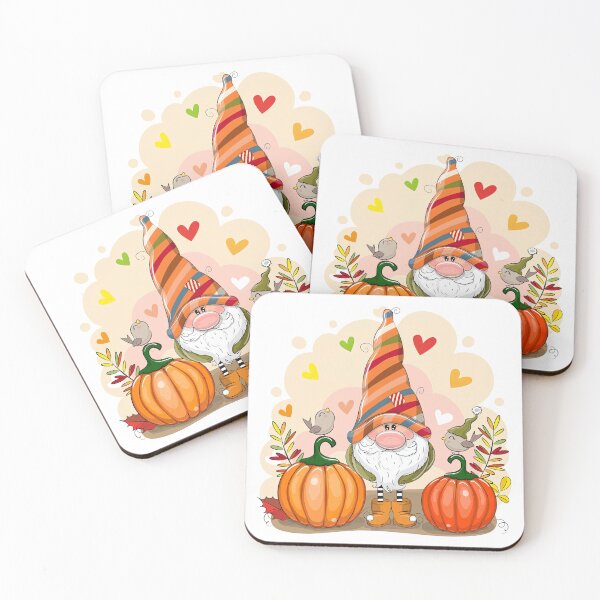 Item preview, Halloween Gnome, Cute Cartoon Gnome With Two Pumpkins And Birds designed and sold by graphic-genie.
