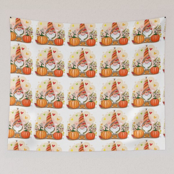 Item preview, Halloween Gnome, Cute Cartoon Gnome With Two Pumpkins And Birds designed and sold by graphic-genie.