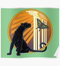 Art Deco Jaguar Plain Poster