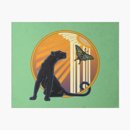 Art Deco Jaguar Plain Art Board Print