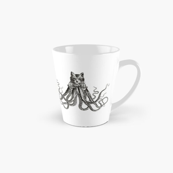 Octopussy | Half Cat Half Octopus | Hybrid Animals | Vintage Style | Black and White |  Tall Mug